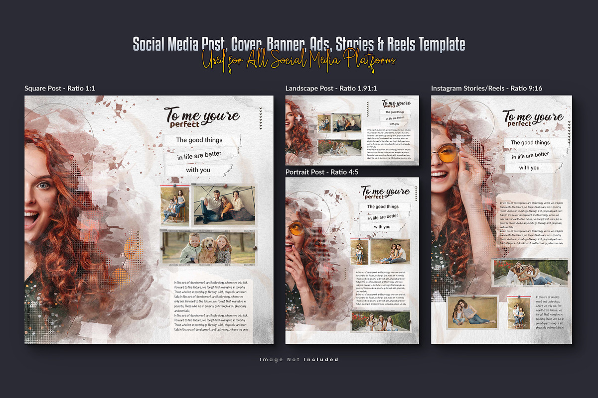 Photo Effect Social Media Post Set, a Social Media Template by Creative_View (Photo 3 of 8)