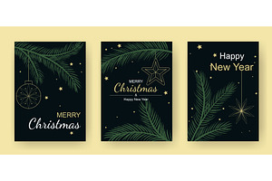 Set of holiday cards for Christmas, an Object Illustration by Tati_Kli