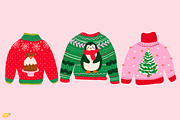 Christmas Ugly Sweater Clipart, a Seasonal Illustration by LemonDesign (Thumbnail 2 of 3)