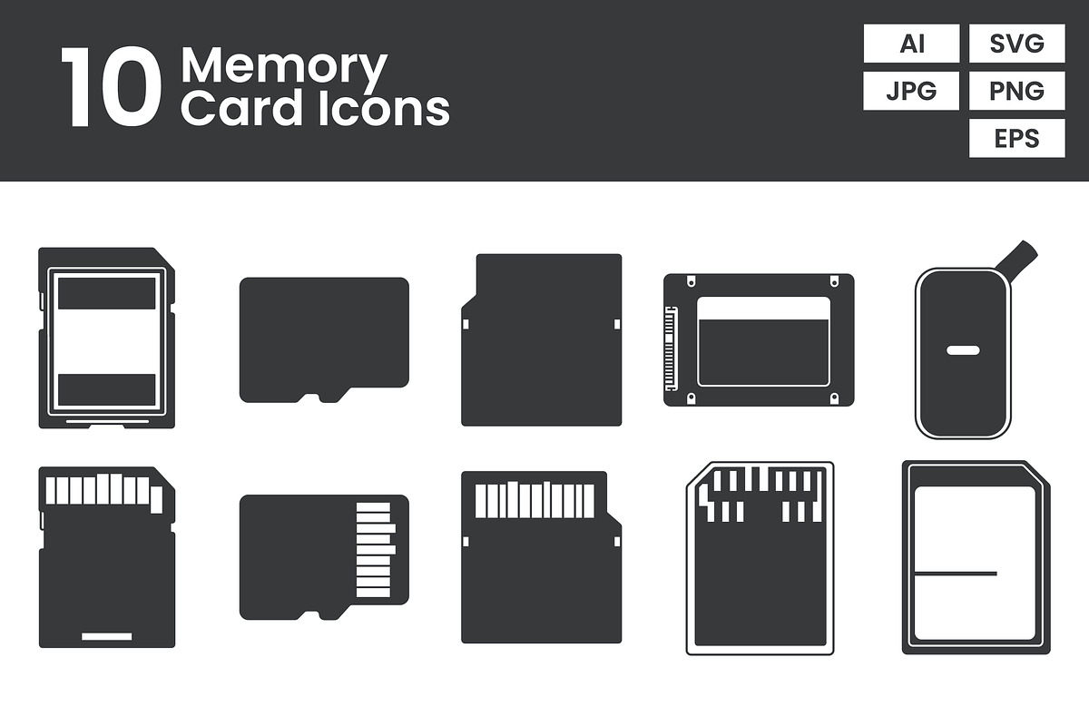 Memory Card Icons, a Solid Icon by erifqizeicon (Photo 1 of 3)