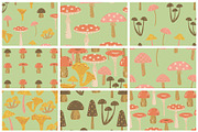 Woodland Mushrooms pattern & clipart, a Seasonal Illustration by Carpet Tapete Pretzel (Thumbnail 2 of 13)