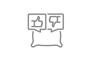 Pillow with like and dislike in, an Object Illustration by GraphiShop