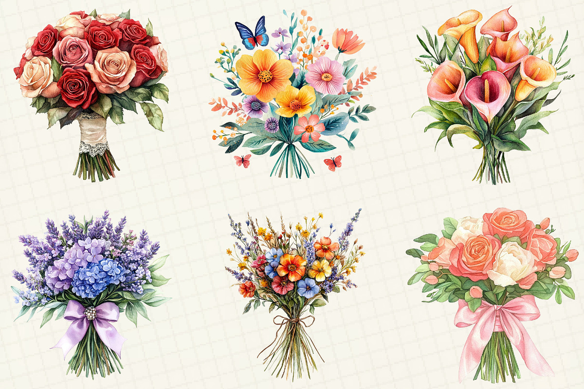 Wedding Flower Bouquet Clipart, an Illustration by OK Design (Photo 5 of 5)