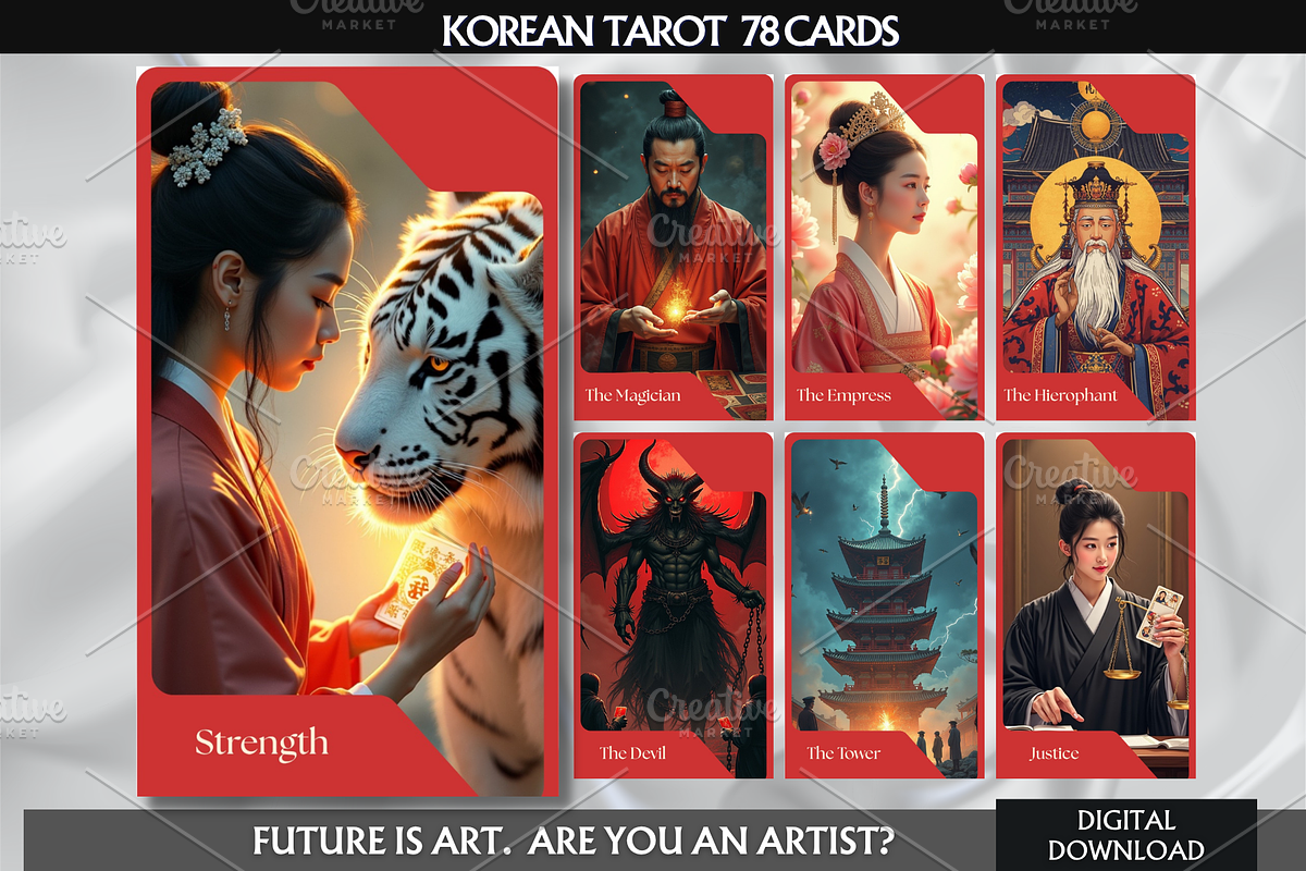 Korean Tarot Cards Deck, a Decorative Illustration by Mugio (Photo 1 of 4)