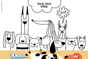 Cute Dogs Vector Set, an Animal Illustration by FourLeafLover (Thumbnail 10 of 17)