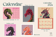 Dragon Calendar Templates 2024, a Print Template by NNclipart (Thumbnail 2 of 15)