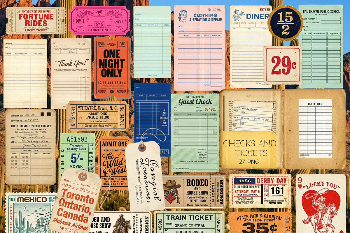 Vintage Western Scrapbook Kit, an Object Graphic by DreamoraArt (Photo 4 of 10)