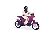 People driving electrical transport, a Transportation Illustration by PaperTrident (Thumbnail 2 of 7)
