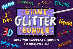 Procreate Giant Glitter Brush Bundle