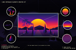 200 Retrowave Elements Creator Kit