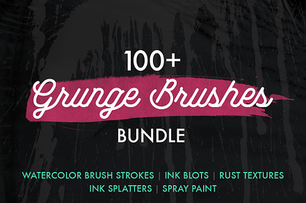 100+ Grunge Photoshop Brushes Bundle
