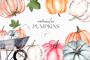 Watercolor Fall Pumpkin Clipart