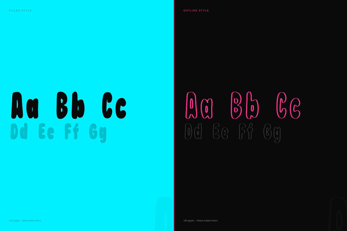 Jello — Bubble Display Font Duo, a Handwritten Font by Lettra Studio (Photo 5 of 22)