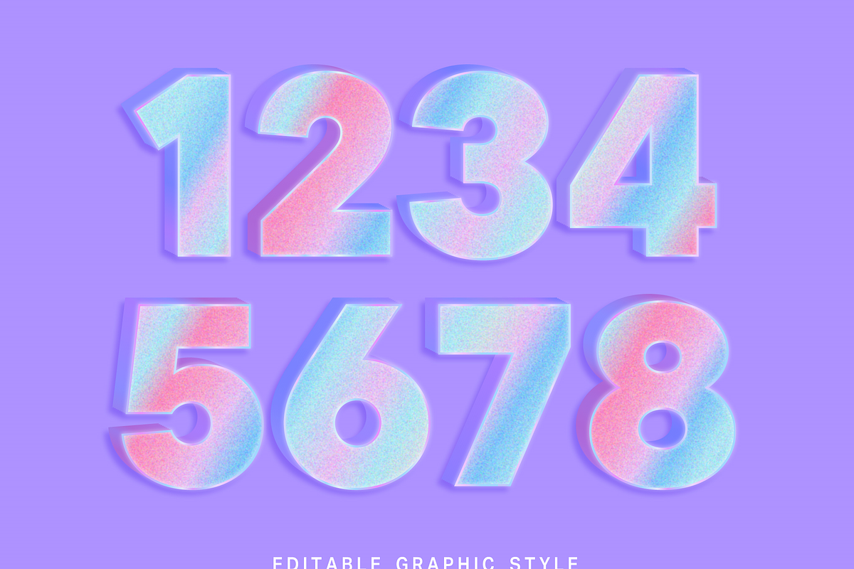 Holographic Bold 3D Text Effect preview 2