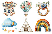 Baby Shower Boho Nursery Clipart, an Illustration by Daily.Designs (Thumbnail 3 of 5)