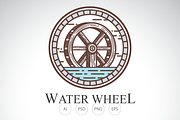 Vintage Water Wheel Logo Template, a Branding & Logo Template by Heavtryq Design (Thumbnail 1 of 4)