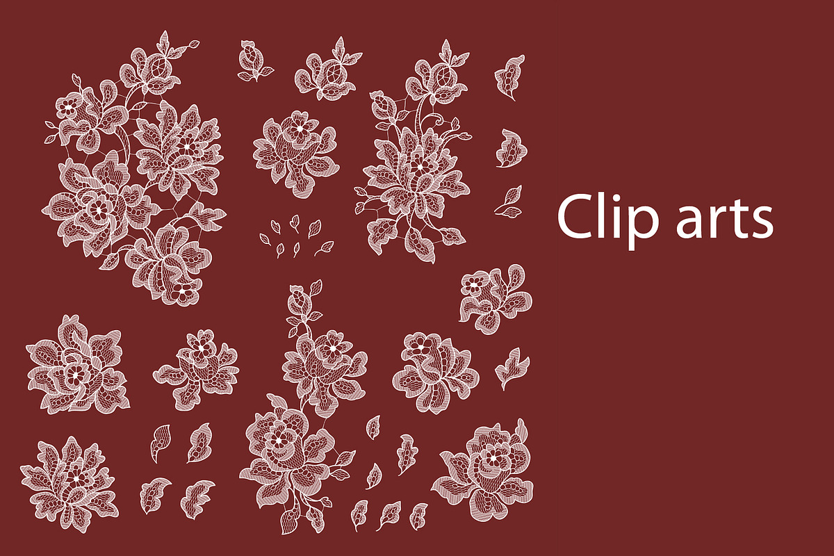 Lace seamless patterns, cliparts., a Pattern Graphic by Ajuga (Photo 3 of 8)