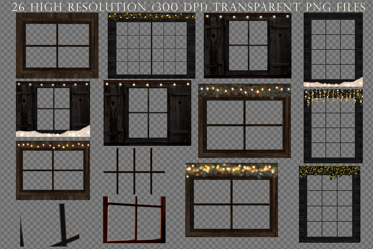 Christmas window and lights overlays, an Object Graphic by Paper Farms (Photo 6 of 7)