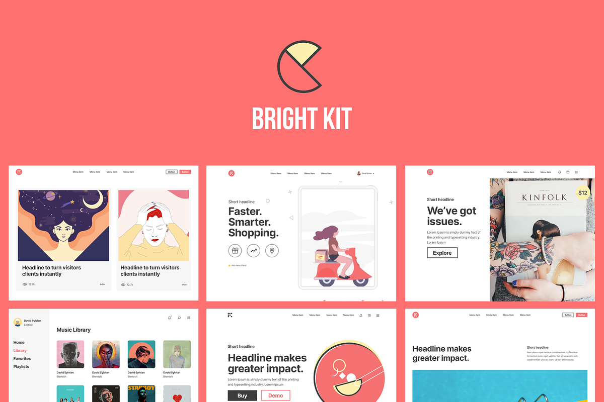 Bright Kit Web Layouts, an UI Kit Template by Fabrx Design (Photo 1 of 5)