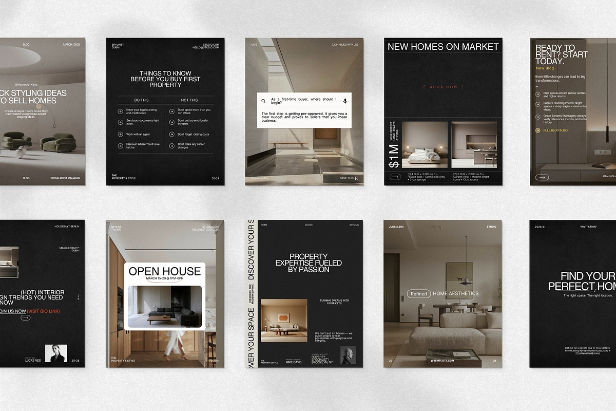 Modern Real Estate Post & Story Kit, a Social Media Template by Prapti Design (Photo 3 of 10)