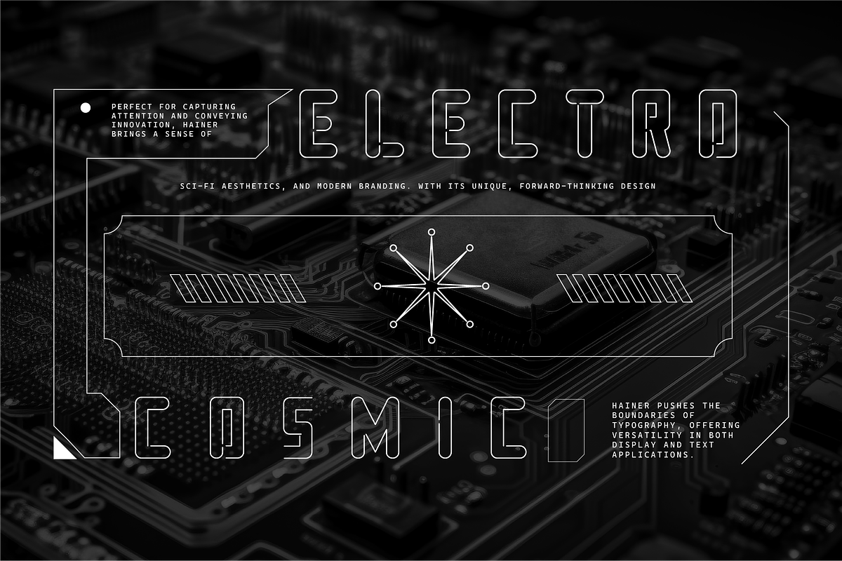 VB Prainer - Futuristic Display Font, a Sans Serif Font by VALIANTBROTHA (Photo 6 of 11)