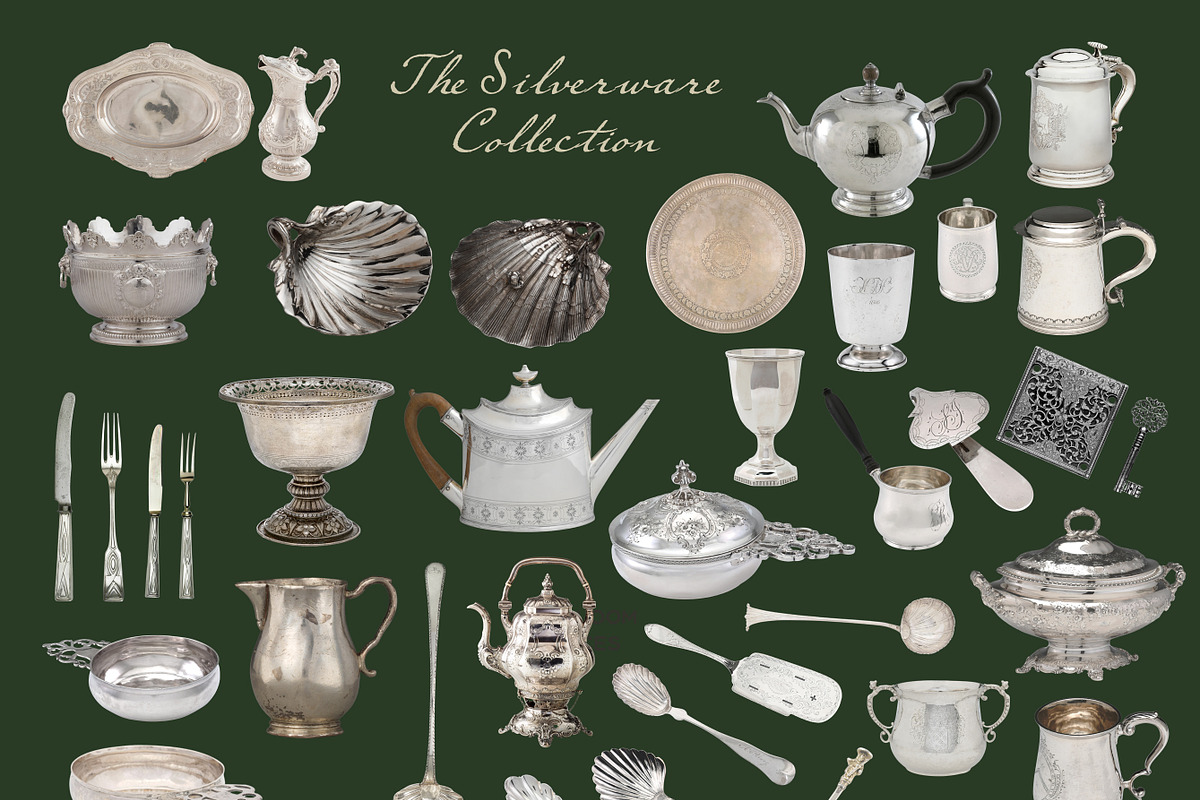 Silverware Mixed Media Collage Pack, an Object Graphic by Laras Wonderland (Photo 3 of 13)
