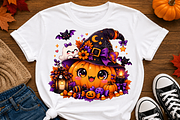 Kawaii Halloween Pumpkin Witch, a Seasonal Illustration by HyeRi (Thumbnail 3 of 7)