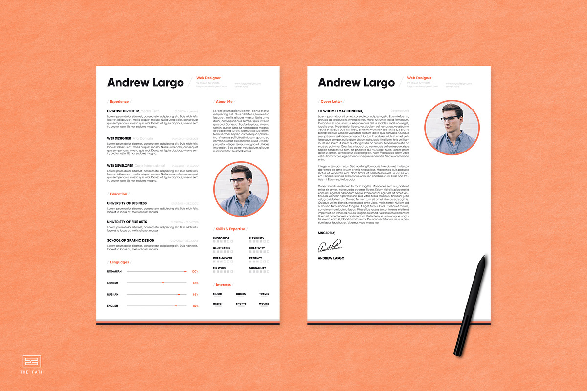 Clear Resume / CV Template, a Resume Template by The Path (Photo 2 of 4)