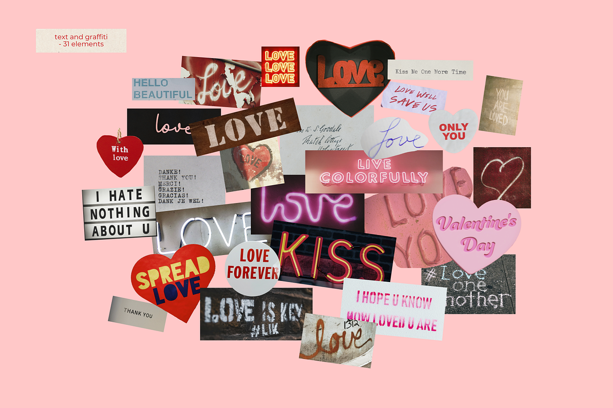 LOVE YOU - Collage Pack, an Object Graphic by Ann Creative (Photo 4 of 10)