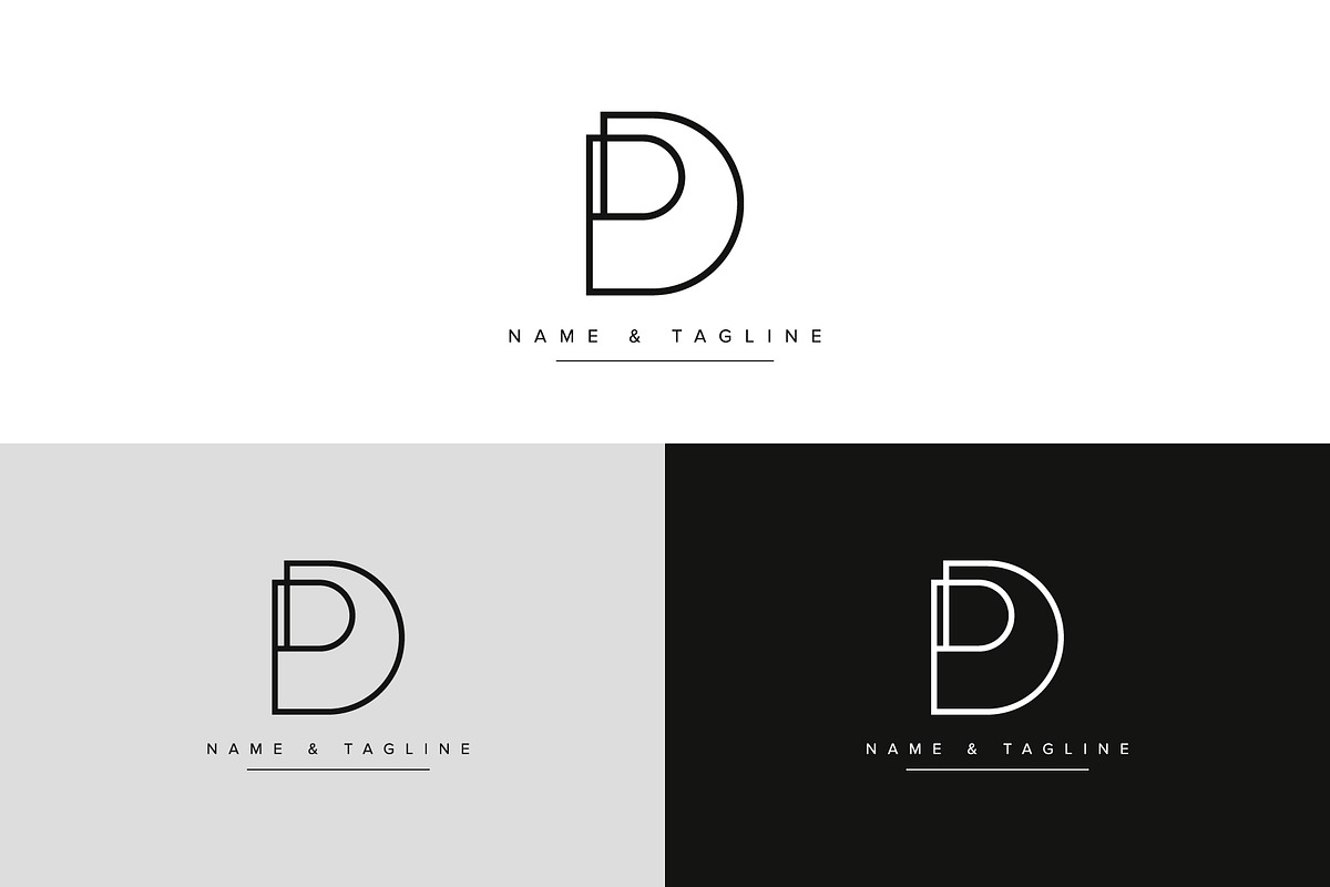 Alphabet letters logo DP or PD, a Branding & Logo Template by Aleesher