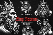10 Bundle Dark Art King Neptune Sea, an Illustration by Morspective (Thumbnail 1 of 7)