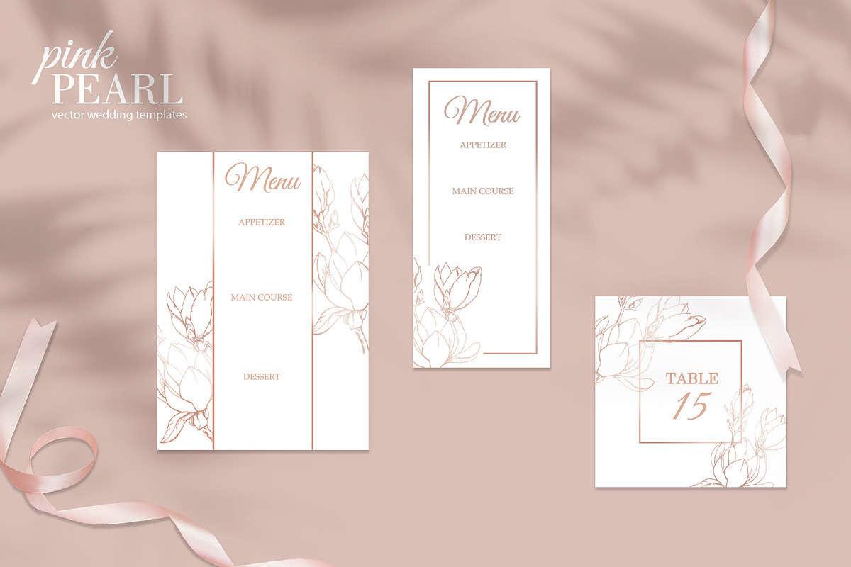 Pink Pearl wedding illustrations, an Invitation Template by L- design studio (Photo 4 of 9)