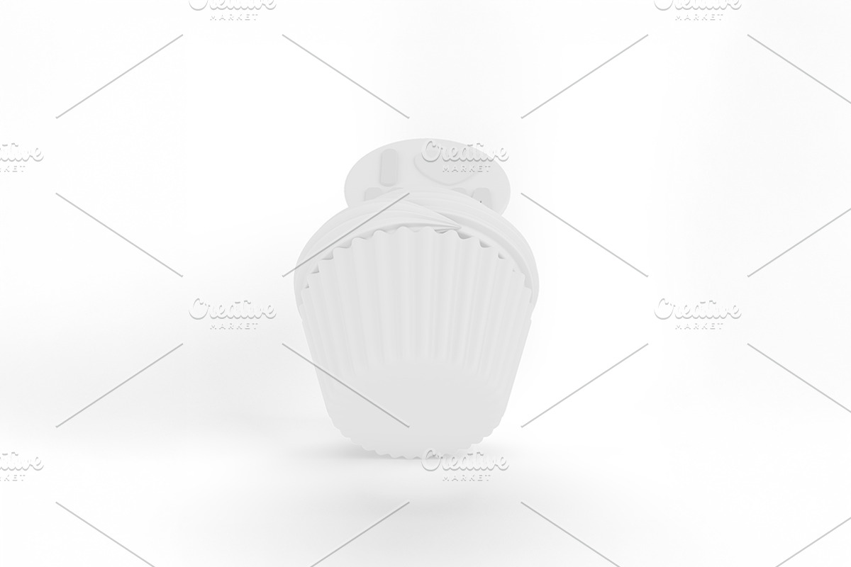 Cartoon I Heart Mom Cupcake Mockup, a Merchandise Mockup by Qaleb Studio (Photo 2 of 2)