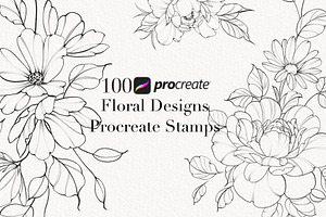 Procreate flower stamp, garden