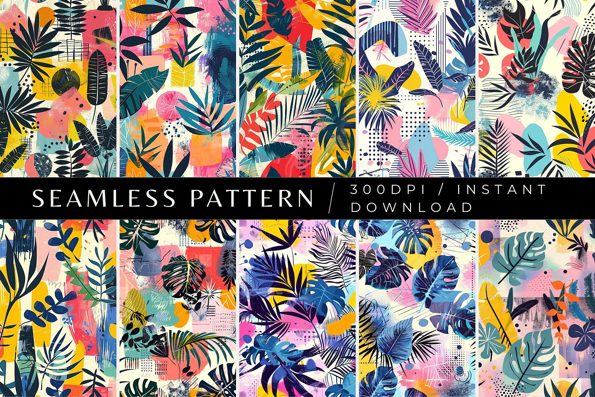 10 Tropical Geometry Revival Pattern, a Pattern Graphic by Inknfolly (Photo 1 of 6)