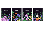 Flowers in vases set + backgrounds, a Decorative Illustration by PaperTrident (Thumbnail 4 of 8)