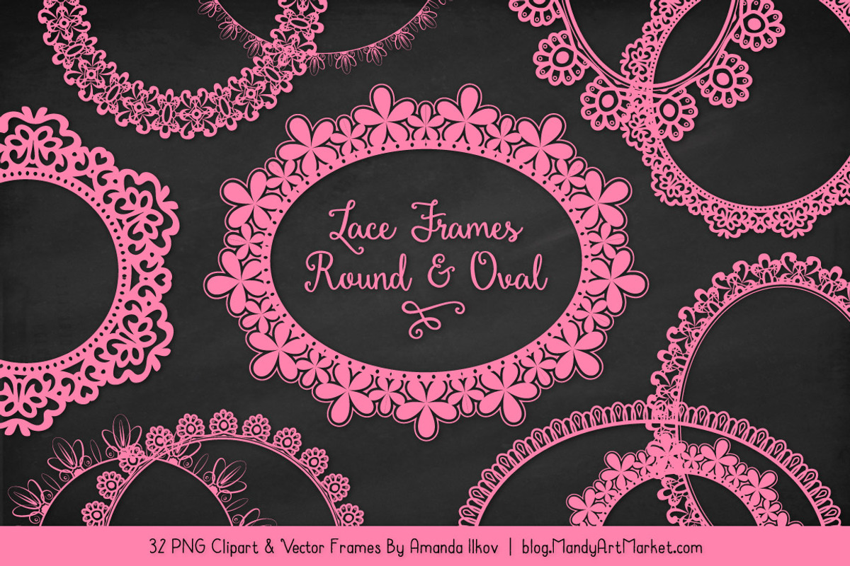 Pink Round Lace Frames, an Illustration by Amanda Ilkov (Photo 2 of 5)