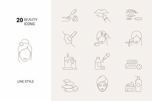 Beauty icons set