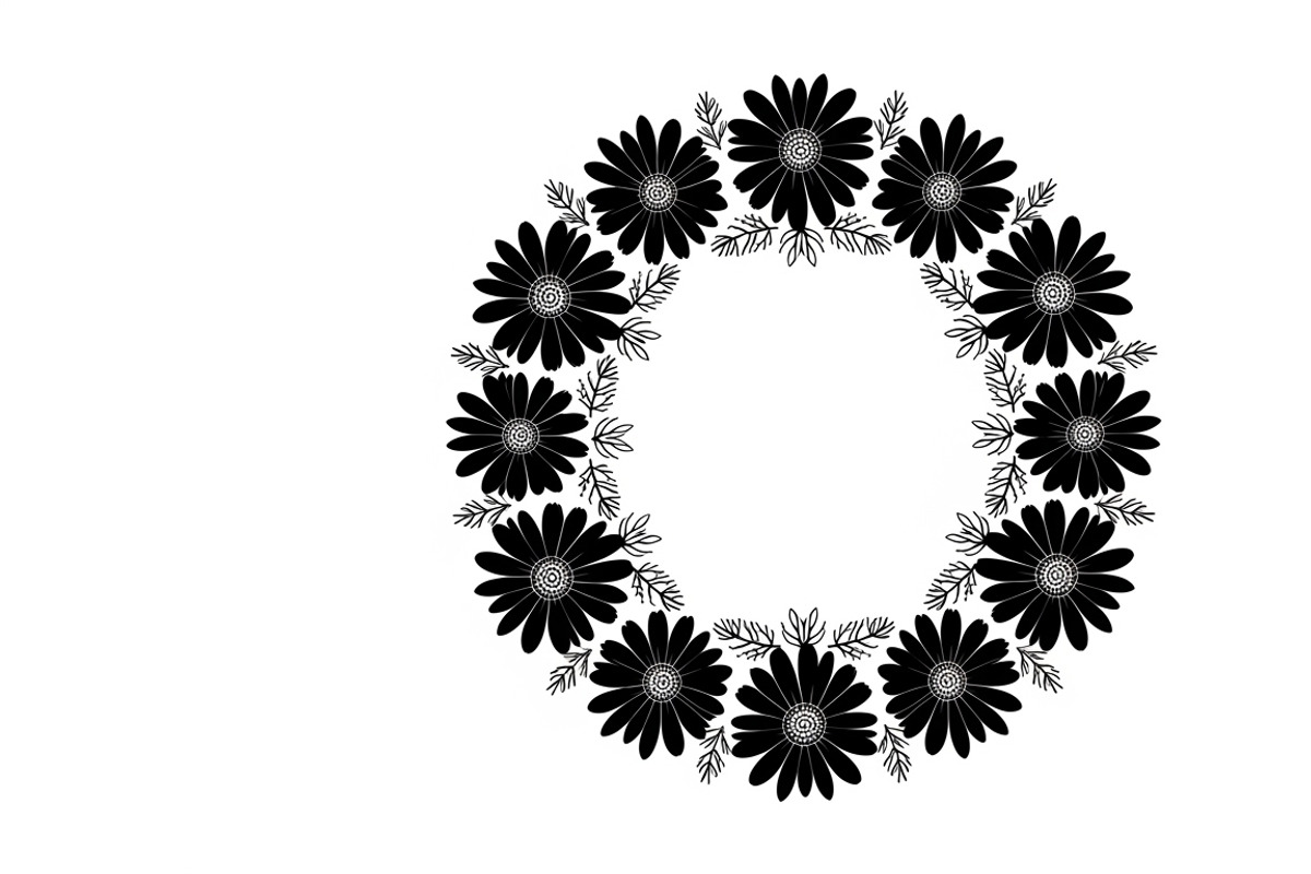 Charming daisy circle decor design, an Illustration by Amazin_art (Photo 9 of 27)
