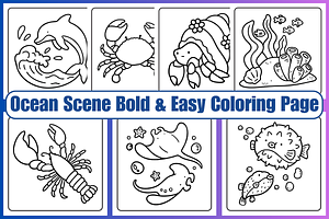 Ocean Scean Coloring Pages, an Animal Illustration by Coco Bloom