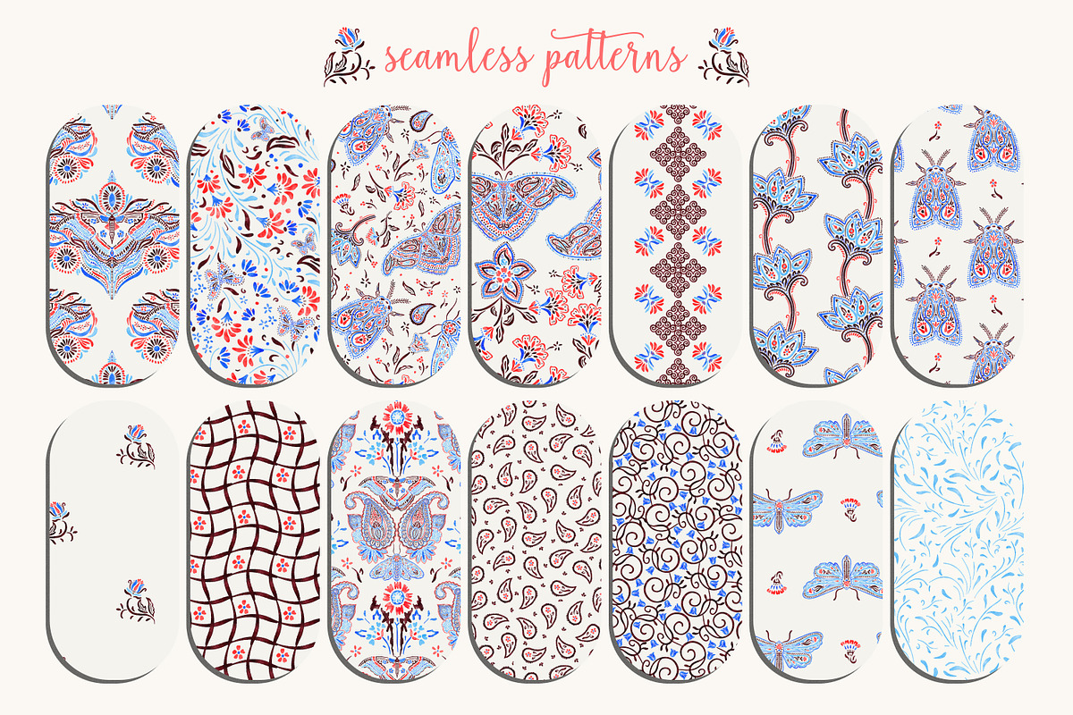 Paisley Moths collection, a Pattern Graphic by Mona Ahmed (Photo 3 of 11)