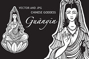 Guanyin Chinese Goddess of charity., a Decorative Illustration by Mehendra Art (Thumbnail 1 of 3)