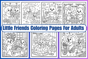 Little Friends Coloring Pages, an Animal Illustration by Coco Bloom