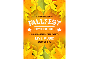 Autumn Harvest Festival Fall Season Banner Design