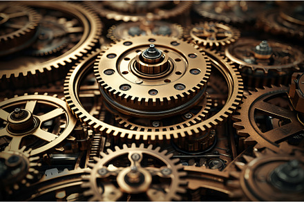 Mechanical Manufacturing gears, an Industrial Photo by Ylivdesign