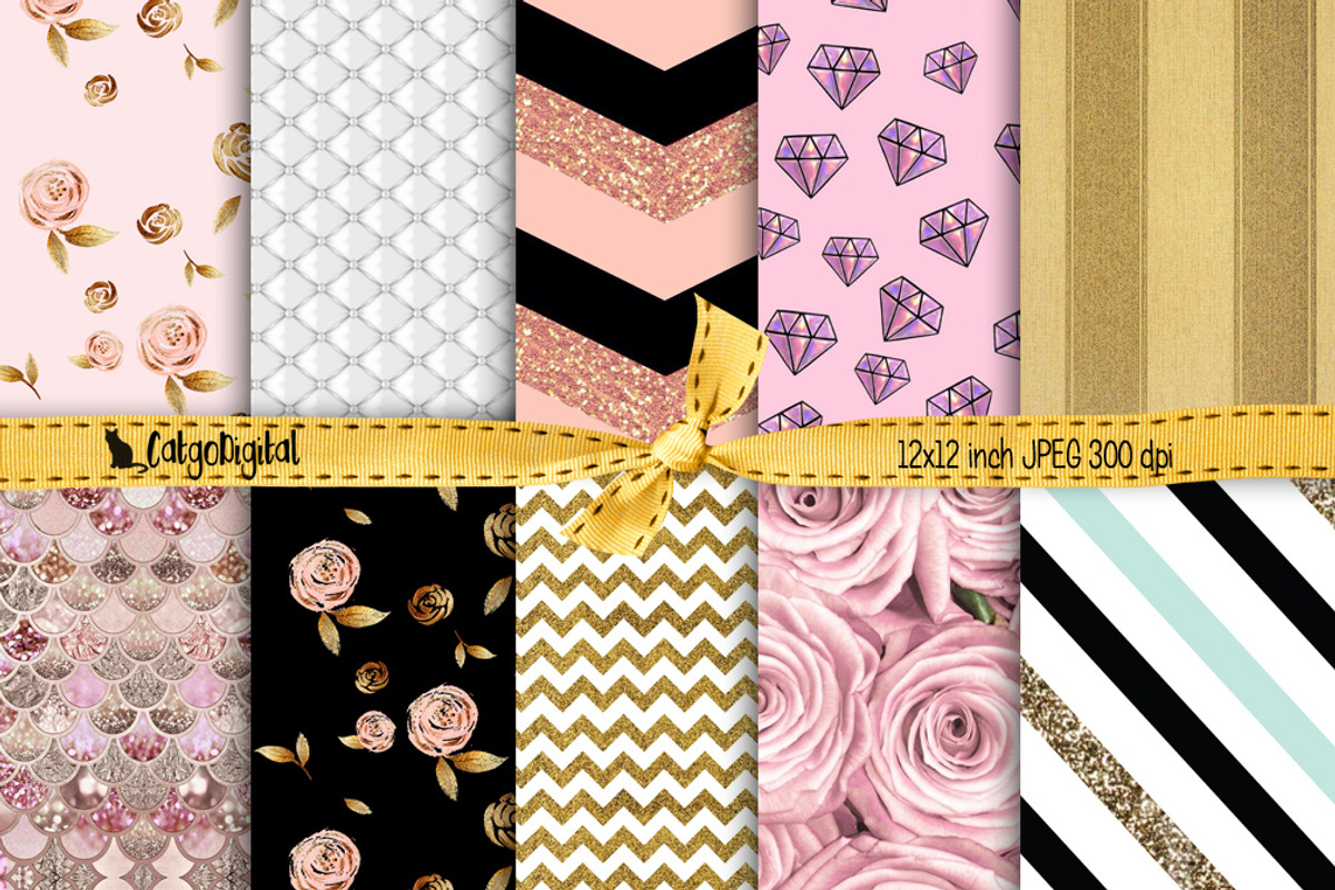 Printable Digital Papers Bundle, a Texture Graphic by CatgoDigital (Photo 8 of 22)