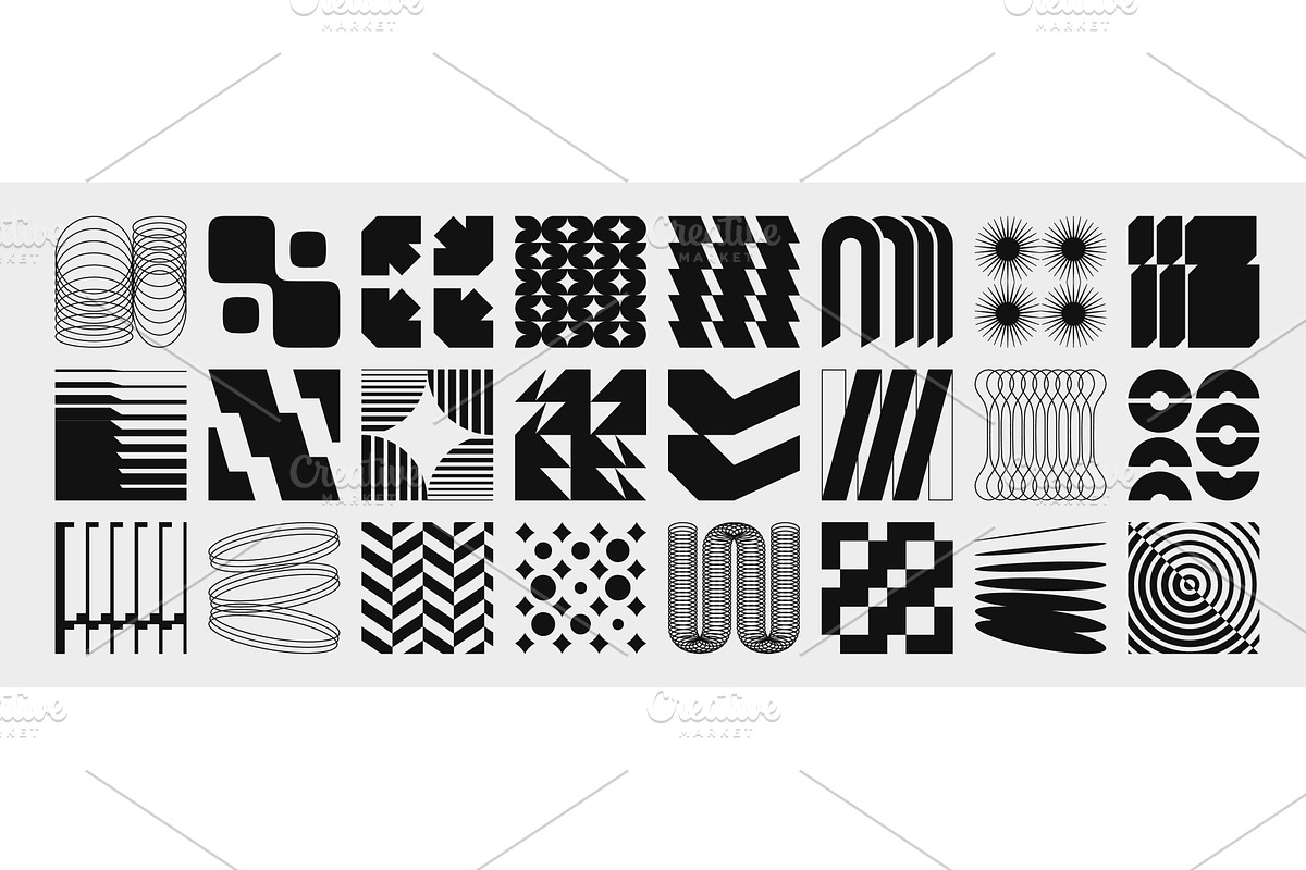 Abstract bauhaus signs set isolated, an Object Illustration by art PVP - market