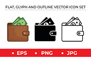 Wallet Icons Set, an Outline Icon by Artonix (Thumbnail 1 of 2)