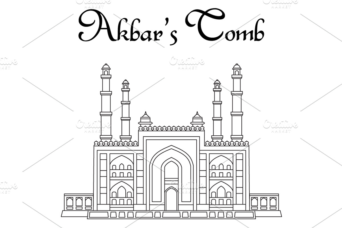 Coloring Pages with Indian Temples, an Illustration by dacascas (Photo 2 of 4)