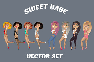 Sweet Baby vector set